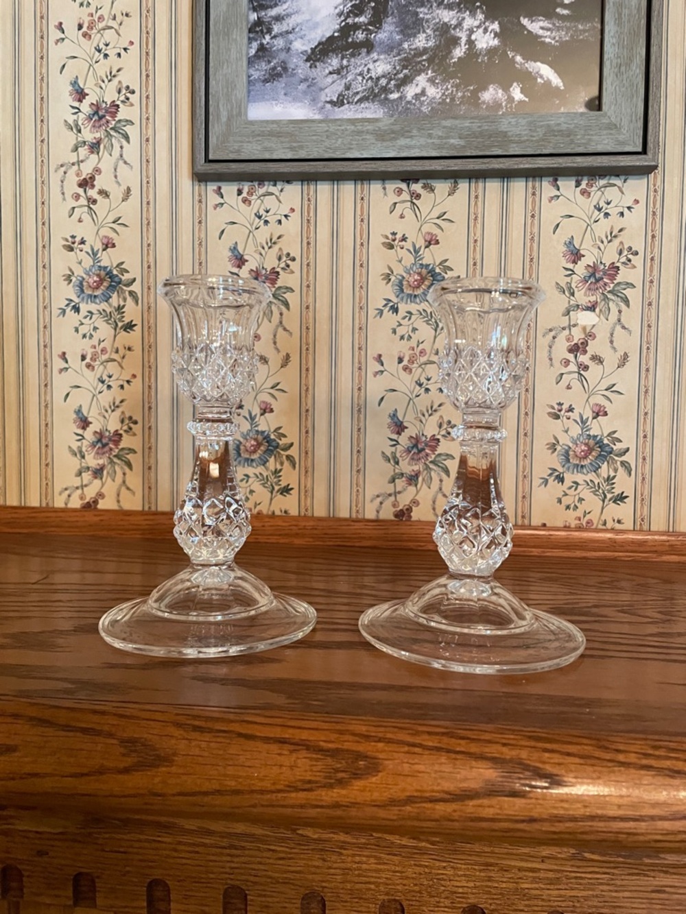 Cristal d'Arques Durand Longchamp Candlesticks